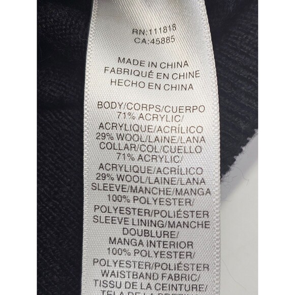 Men's S Michael Kors Black Wool Blend Bomber Style Sweater jacket Cardigan GUC - Picture 3 of 7